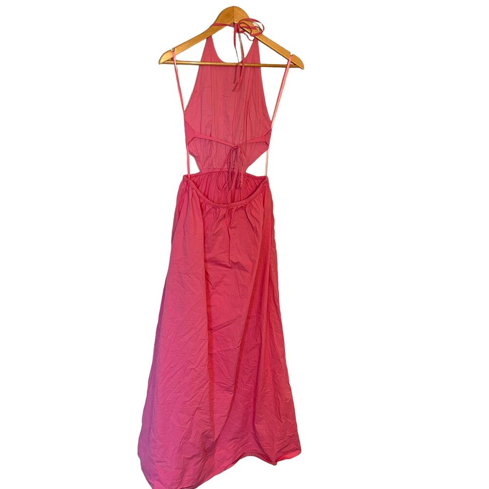 Staud Dress Apfel Halter Maxi Side Cutouts Sleeveless Pink Size S - Picture 6 of 14